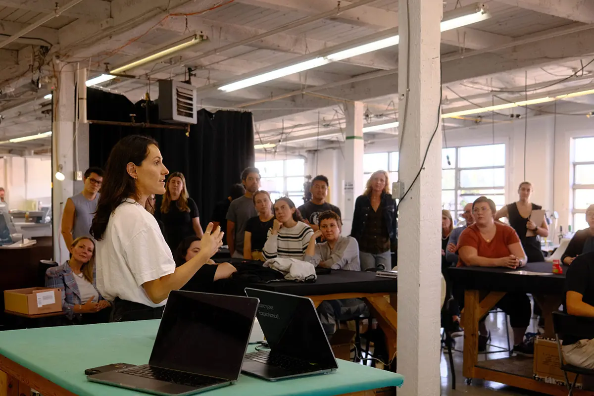 Debrand-hosted textile circularity workshop with Lina Londono, VP of Sustainability & Solutions.