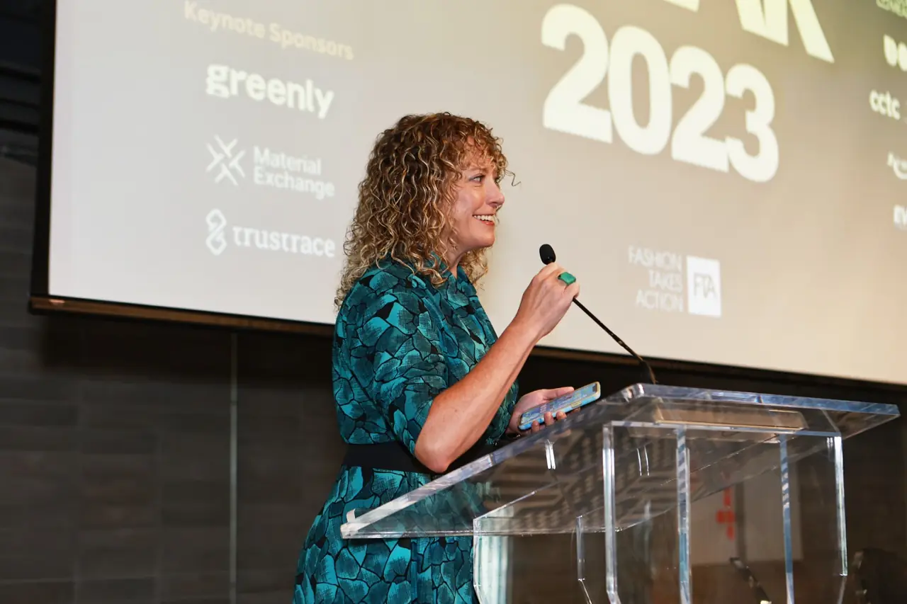 Kelly Drennan, Founding Executive Director of FTA, delivering opening remarks at the 2023 WEAR Conference.